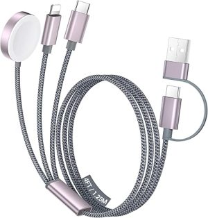 Temdan for Travel Essentials,3 in 2 USB C Cable for Apple Watch Charger/iPhone 16 Charger/Lightning